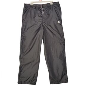 Vintage Starter Sweatpants Nylon Reversible Loose Dark Gray Pants Men's Medium